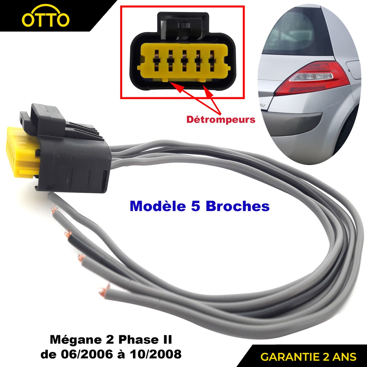 Prise De Réparation Pour Platine Feux Arrière Renault Megane 2 Phase 2 (2006-2009) - Partsline - Neuf Garantie 2 Ans