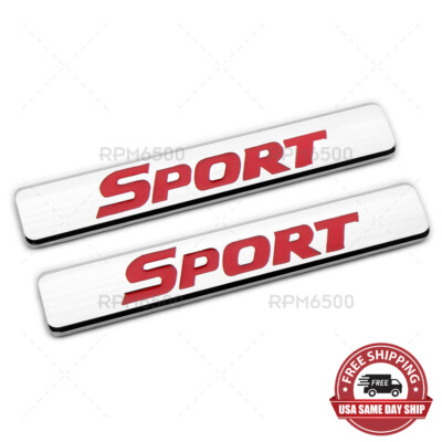 2x Universal 3D Car Sport Fender Marker Metal Nameplate Logo Badge Emblem Red