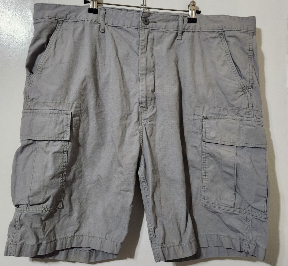 Levis Mens 42x9 Gray Tactical Ripstop Canvas Work Utility Cargo Shorts 90s Y2K