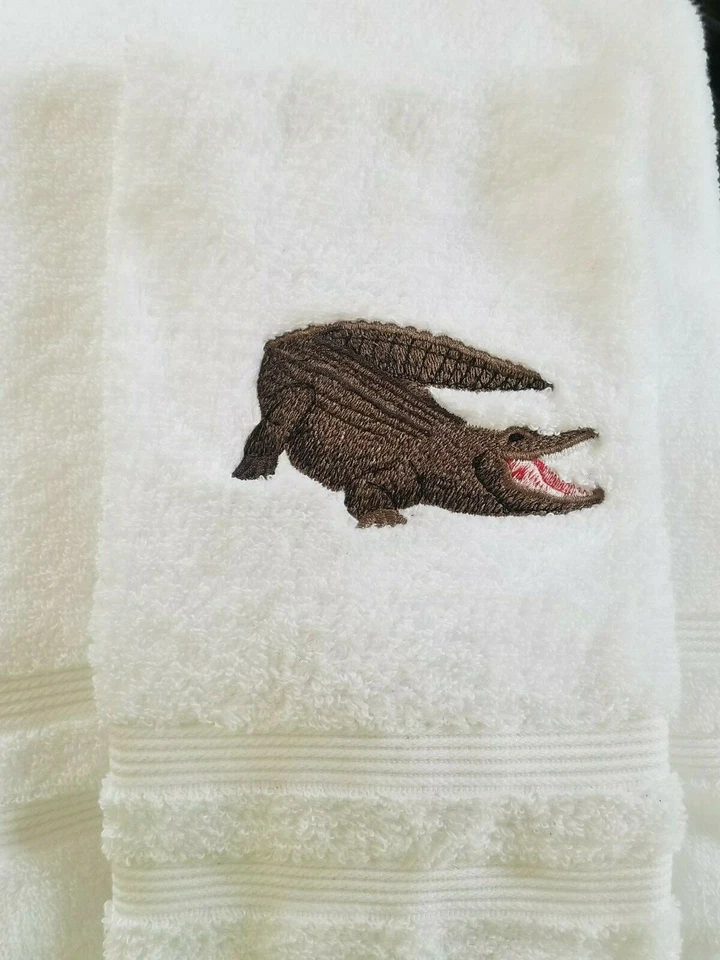 Juego de toallas de baño cocodrilo (3) cocodrilo paño completo lavado a mano pantano sur  Foto 3 de 4