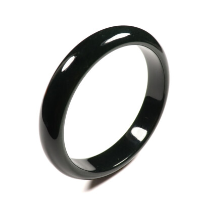 62mm Certified 100% Natural Black Green Hetian Nephrite Jade Bracelet Bangle 055