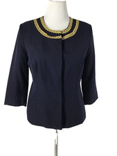Womens Blazers Jackets Size 10 Danillo Navy Decorated Jacket Blazer