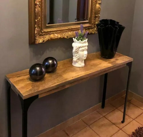 Rustic industrial console on sale table