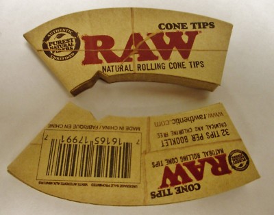2 Packs RAW Natural Rolling Paper Cone Tips Fit 78mm,79mm,110mm and King Size