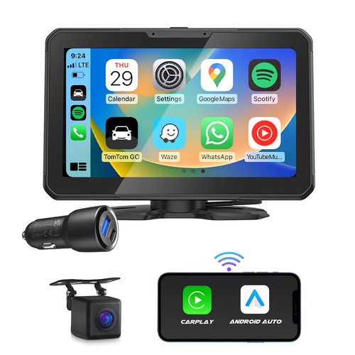 Eonon Autoradio Double DIN QLED De 17,8 Cm Pour Voiture Linux Sans Fil CarPlay Android Auto Bluetooth USB DSP Support Type-C USB Charge Rapide MirrorLink Video In/Out AUX In Avec Caméra De