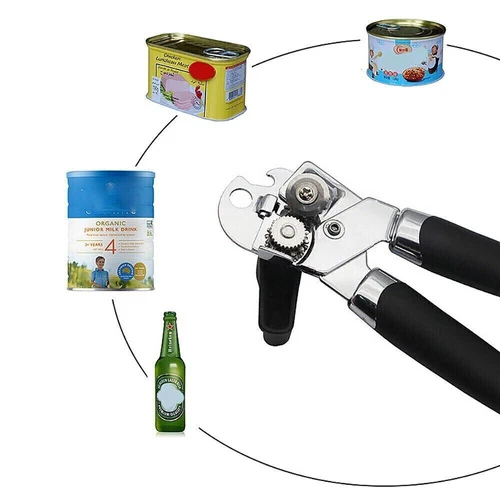 Heavy Duty Stainless Steel Tin Can Opener Cutter Easy Comfy Handle Grip Kitchen~ - Picture 4 of 19