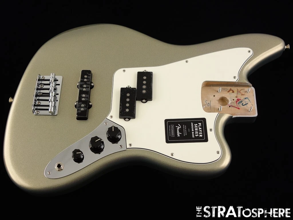 Fender Player Jaguar Bass LOADED BODY Parts Alder Modern Silver