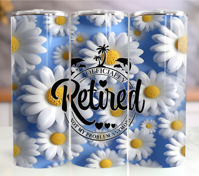 20oz Stainless Steel Tumbler | Daisy Design | Unique Retirement Retiree Gift