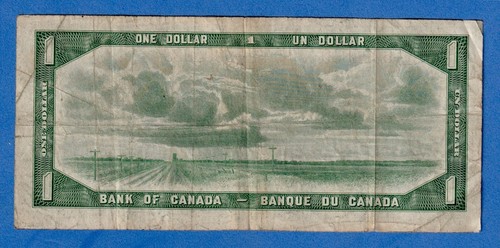 CANADA $1 1954 BC-29a / P-66a QE II Circulated DEVIL'S FACE 👿 F/A 6994999 - 第 2/3 張圖片