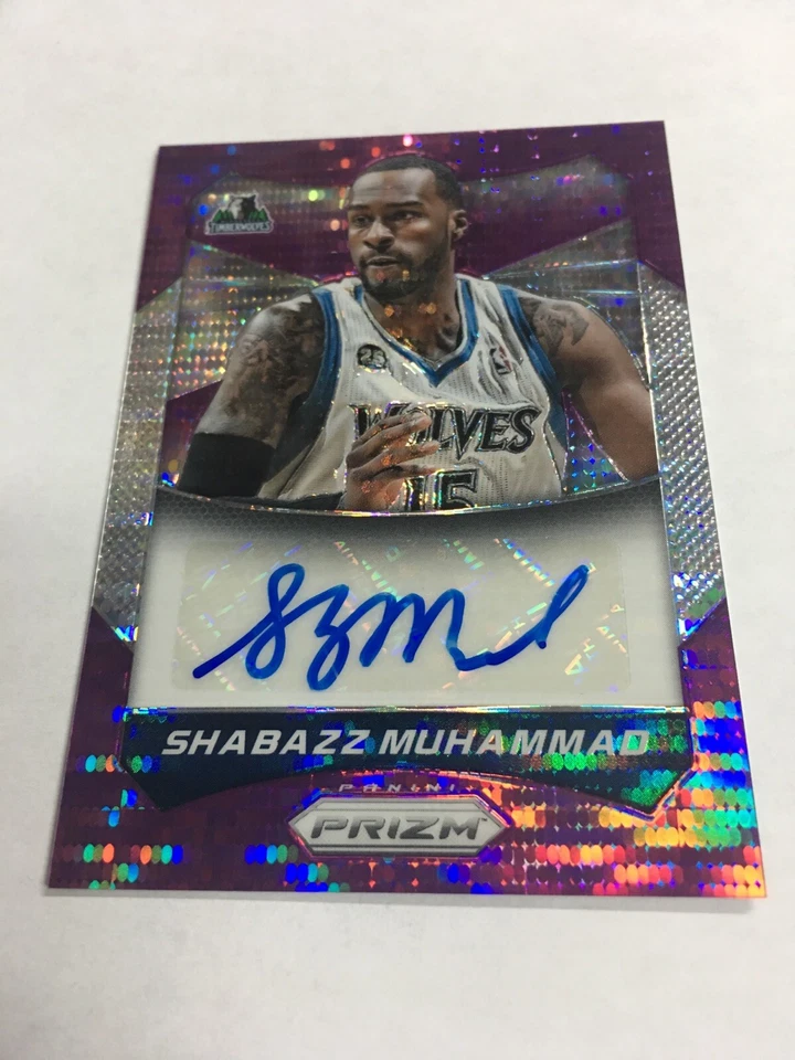 2014-15 Panini Prizm Shabazz Muhammad #33 Purple Pulsar Numbered 22/49 Auto Rare - Image 2 of 4