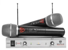 Rockville RWM1202VH VHF Wireless Dual HandHeld Microphone System/Metal Receiver