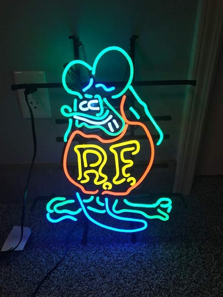 Rat Fink RF Logo Neon Sign Light Lamp 24