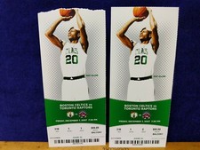 2X Full/Used Boston Celtics vs Raptors Ticket Stub:2007/08 Championship Season