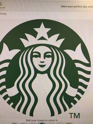 STARBUCKS CERAMIC GREEN AND WHITE 10 OZ TUMBLER/COFFEE MUG