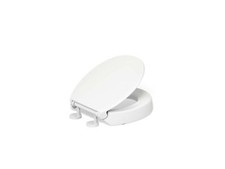 KOHLER 25876-0 Hyten Elevated Quiet-Close Round Toilet Seat, Contoured Seat----