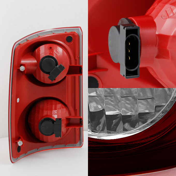 2005-2011 Dodge Dakota Pick Up All Clear Lens With RED Housing Tail Li – Unique Style Racing - Foto 8