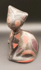 Manuel Felguerez Vintage Mexican Geometric Art Pottery Kitty Cat Sculpture 