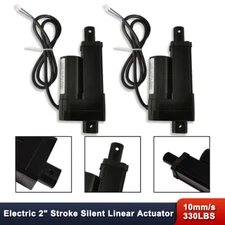 2Pcs 2" Stroke Quiet Linear Actuator Silent Mode DC12V 10mm/s 1500N Black