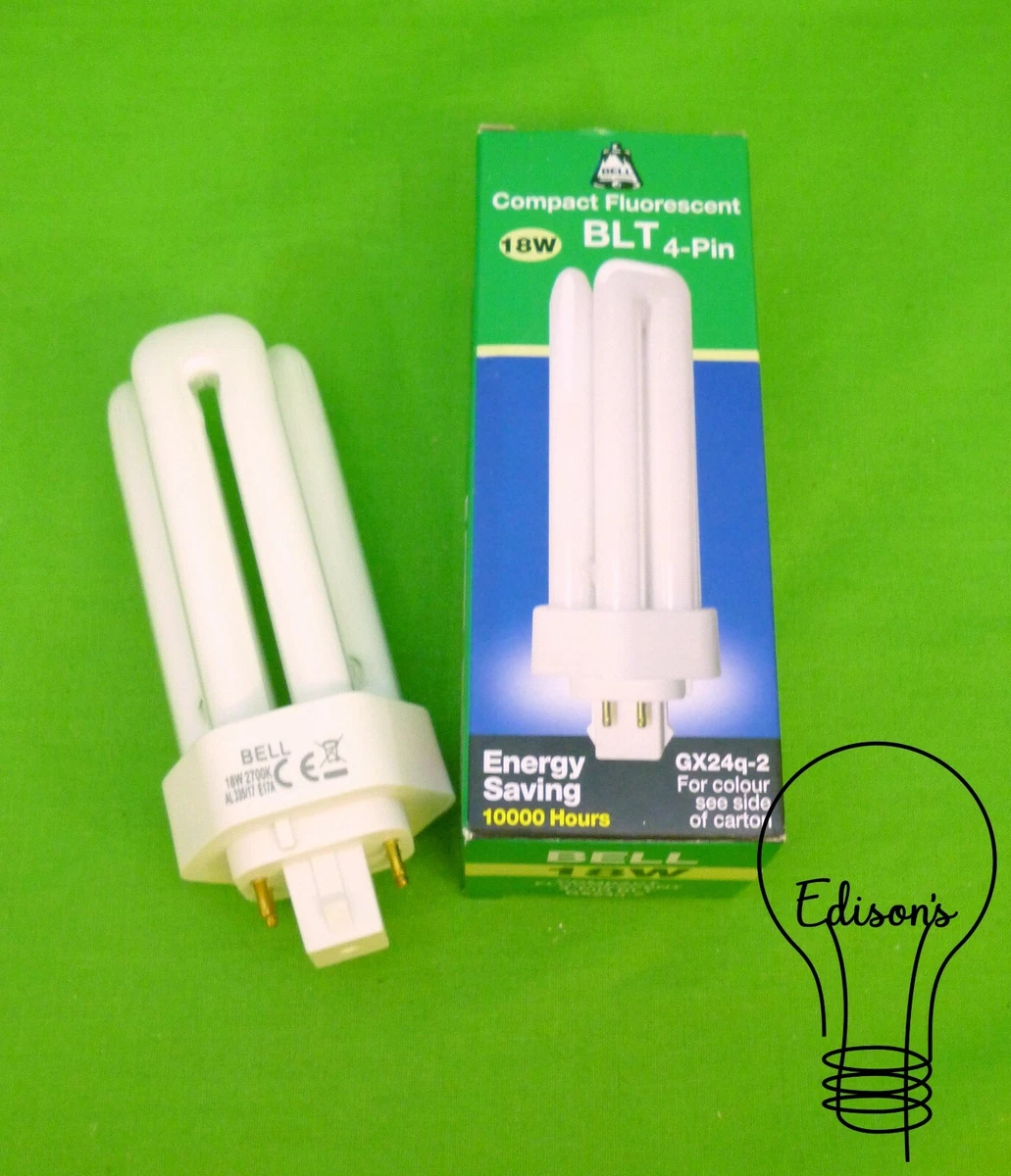 2 X Bell BL T 18W 827 Compact Fluorescent Light Bulb GX24q 2 4pin PLT Bell 04293