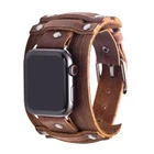 Leather Wide Cuff Band For Apple Watch Serie 8 7 6 5 SE iWatch Strap 38-49mm NEW