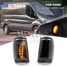 Smoked LED Side Mirror Turn Signal Light For 2015- Ford Transit 150 250 350 HD