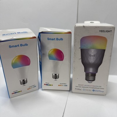 Lot of 3 Smart LED Bulbs WiFi Color Changing + Yeelight 1SE RGB NEW