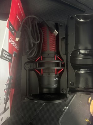 HyperX QuadCast Red LED USB Kardioid Mikrofon - Schwarz