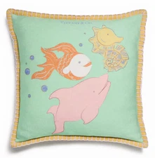 Tiny Tiffany Sea Creatures Decorative Cushion Wool and Silk Blend