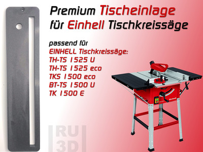 verstärkte Tischeinlage Einlegeplatte Einlage EINHELL TS 1525 u. 1500 kompatibel