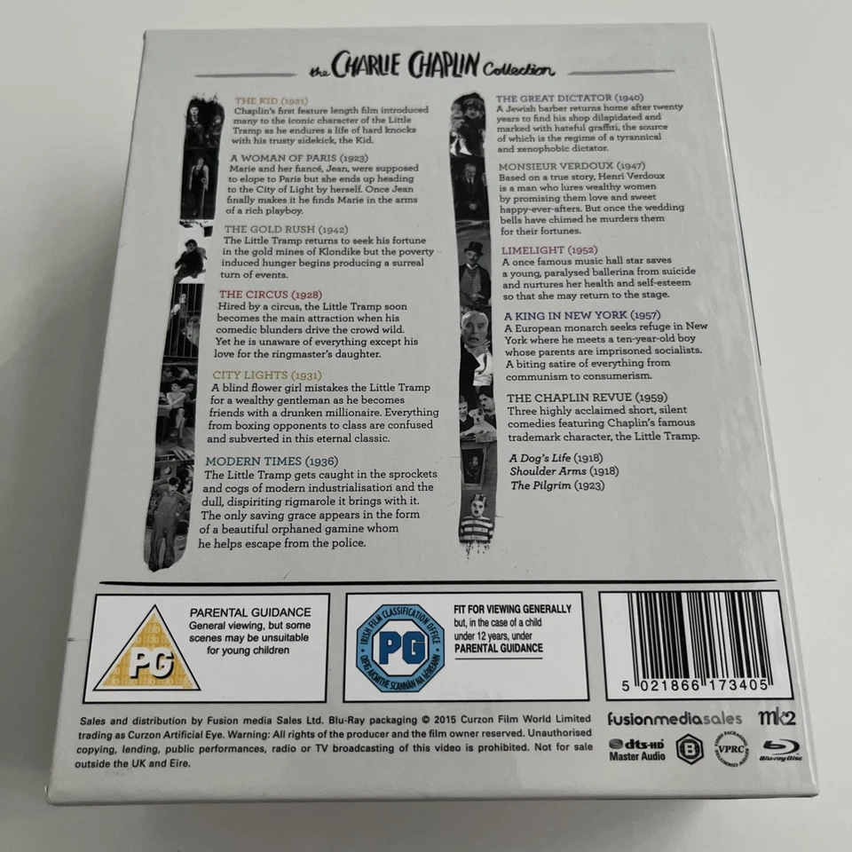 THE CHARLIE CHAPLIN COLLECTION BLU-RAY BOX SET 11 DISC CURZON ARTIFICIAL EYE  - Image 2 of 4