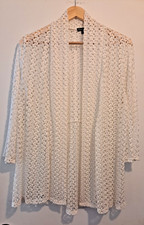 Boho Sheer Embroidered Lace Kimono Cardigan Duster Fairy Cottagecore - Size 1X