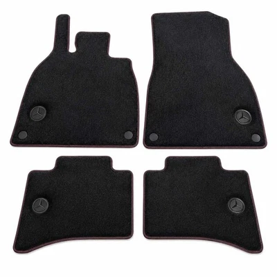 Original Mercedes Fussmatten 4 Teilig Set EQS V297 297 "Designo" schwarz Bordeau - Bild 1 von 4