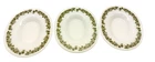 Set of 3 Vintage Pyrex Spring Blossom Green 8.5" Rimmed Soup Cereal Bowls Plates