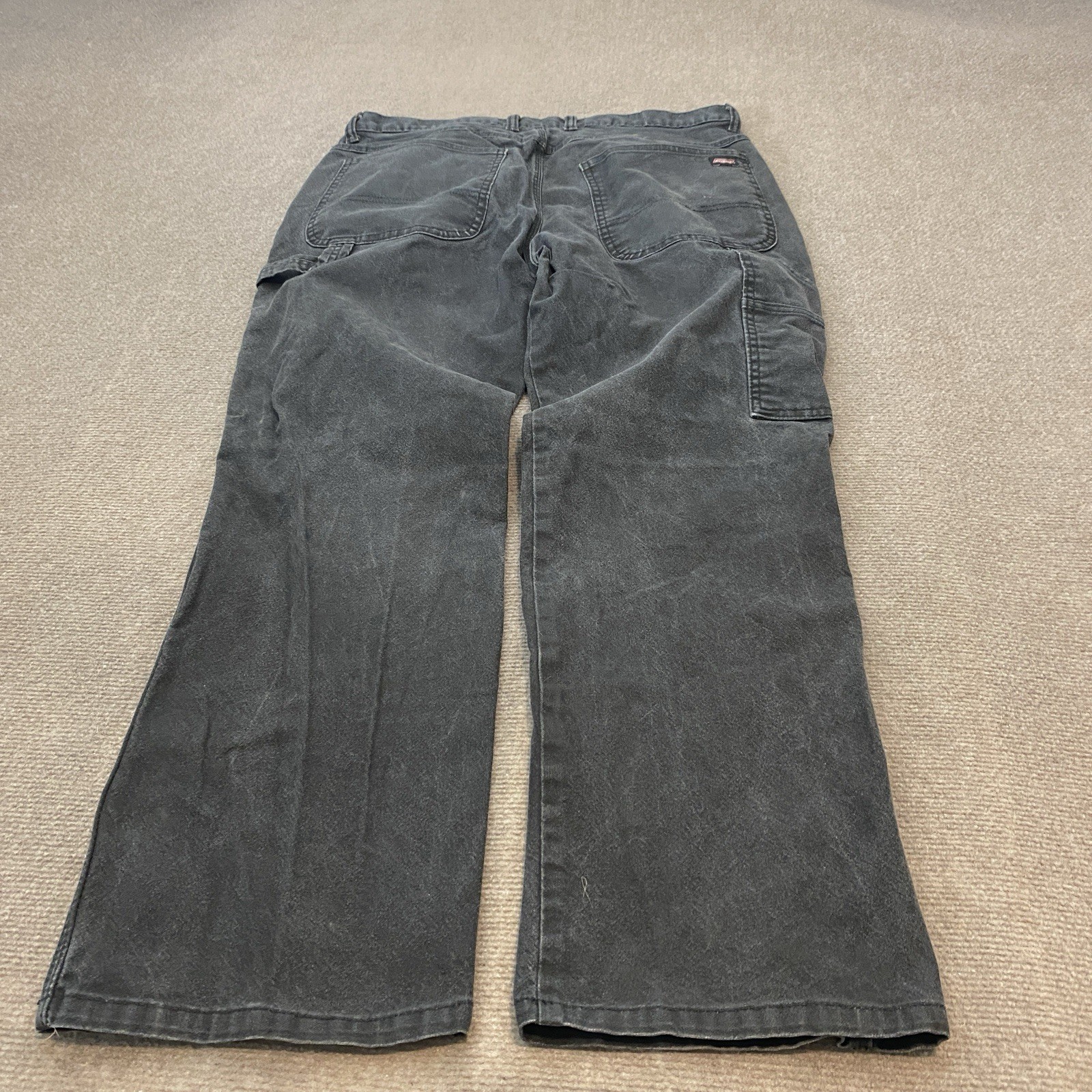 Y2K Distressed Dickies Carpenter Pants Mens 34x30 Faded Black Workwear Grunge