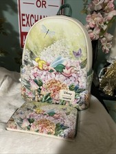 NEW Loungefly Disney Peter Pan Tinker Bell Florals Spring Mini Backpack & Wallet