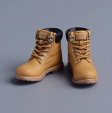 ATS-BT-YEL: 1/12 Worker Boots & Socks for 6" Romankey Nota NW Toys body - Yellow