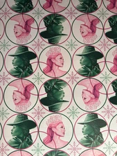 Wicked White Christmas Gift Wrapping Paper 2 Yards FOLDED Elphaba Glinda Ariana