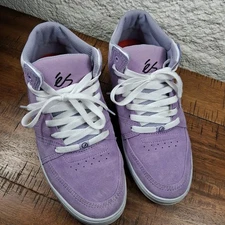 ES Skateboard Accel Slim Mid Lavender Mens 9 Womens 10 Mid Top Suede Excellent 