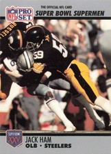 JACK HAM 1990 Pro Set #96 Super Bowl XXV Silver Pittsburgh Steelers