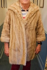 real platinum mink fur coat jacket women