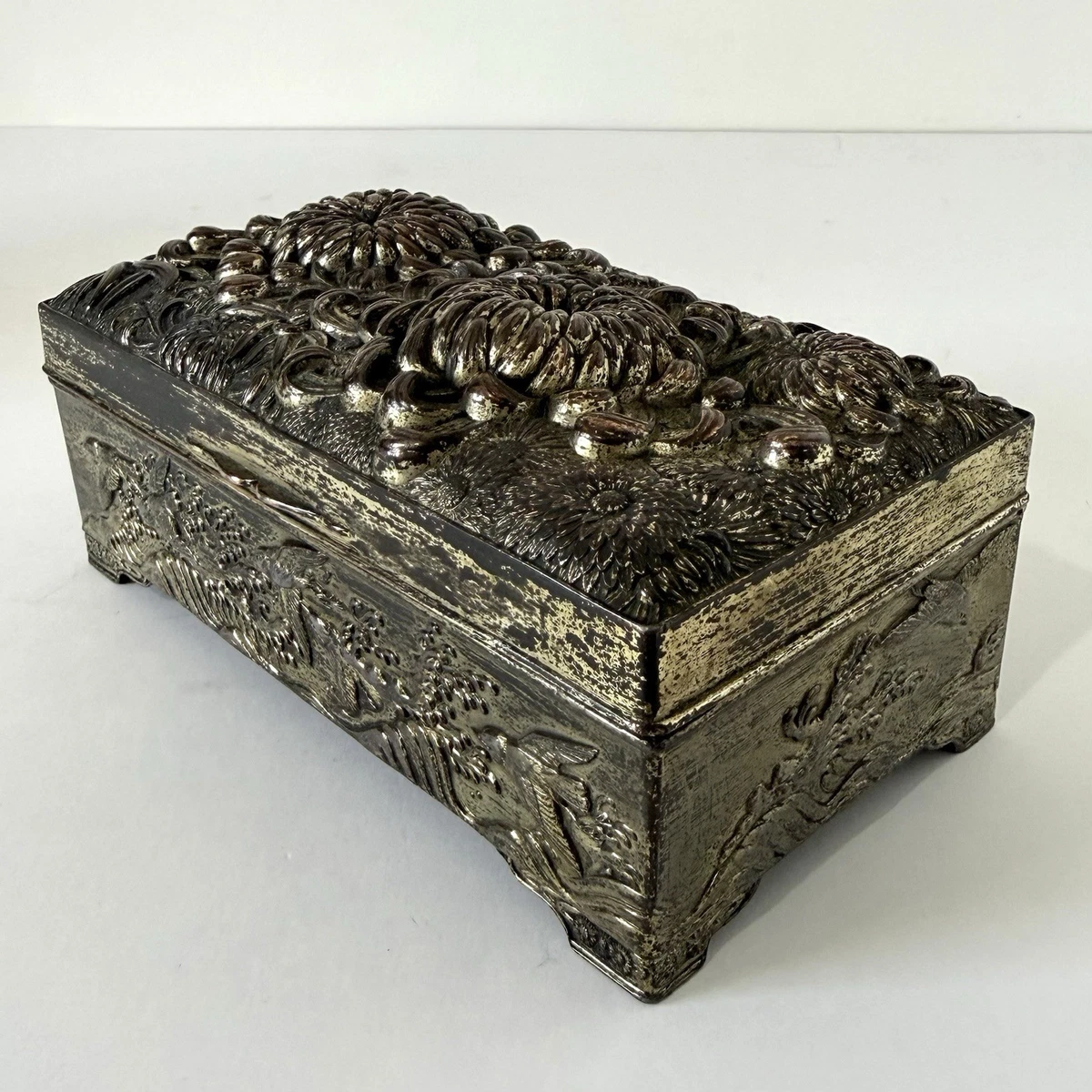アンティーク Mandalay Box マンダレーボックス　金属装飾 1900-1940 Japanese Antique Boxes for sale | eBay UK