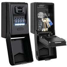 Key Lock Box Wall Mount,Outdoor Combination Lock Box with Light Up Dials,Wate...