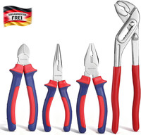 Workpro Zangen Set Haushalt, 4Tlg. Zangensatz, Kombizange Spitzzange Seitenschne