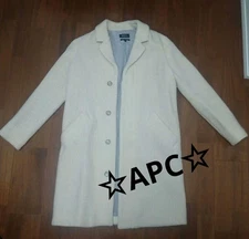 A.P.C. Woman Ivory Long Coat 36 Limited Edition Style Refined Minimalism Timeles