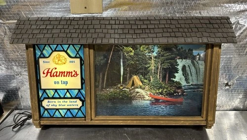 Vintage 1960s Hamm's Beer Scene-O-Rama Motion Sign On Tap Version