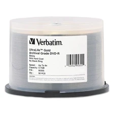 Verbatim Americas Llc 95355 Dvd-R 4.7Gb 16X Ultralife Gold Shiny Archival Grade