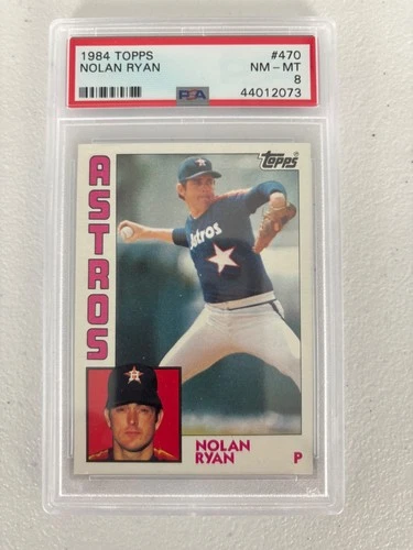 1984 TOPPS BASEBALL #470 NOLAN RYAN PSA 8 NM-MT