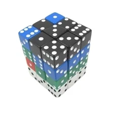 Assorted Opaque Squared Corner Dice 12mm (1/2in) Six Sided (d6) Pack of 36...