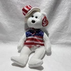 TY Beanie Baby - SAM the Bear (White Version) Vintage Ty Stuffed Plush Animal