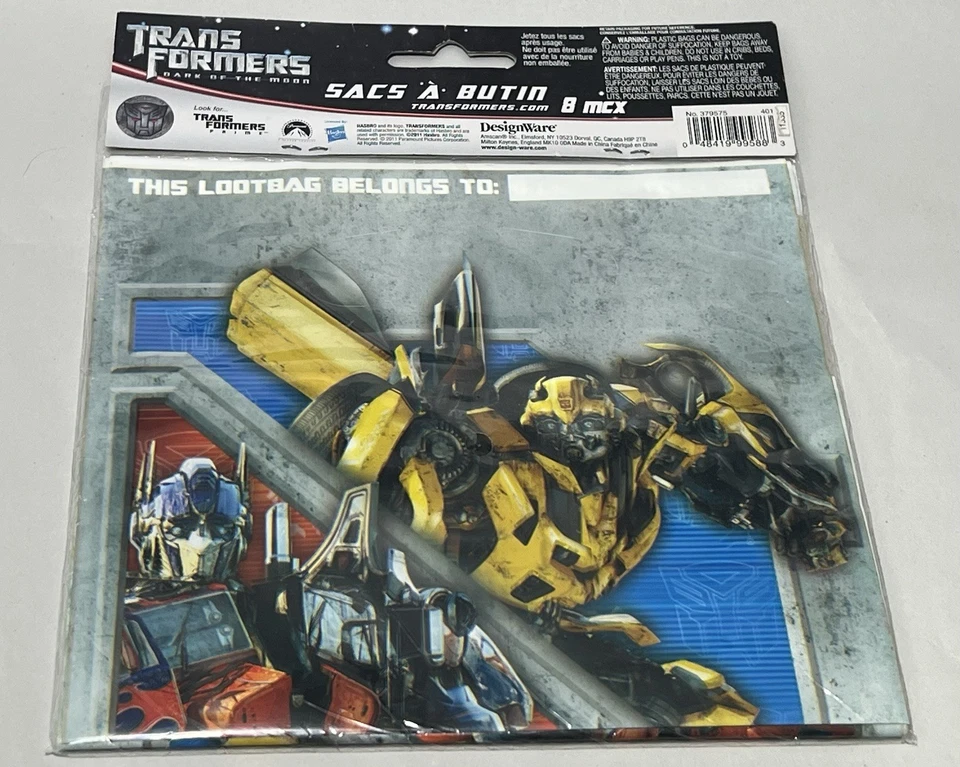 Paquete de 8 bolsas de botín de fiesta de cumpleaños Transformers Foto 4 de 4